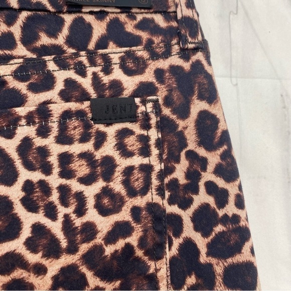 JEN7 by 7 For All Mankind Jeans Brown Leopard Ankle Skinny Jeans 28" Inseam NWT - Picture 9 of 15